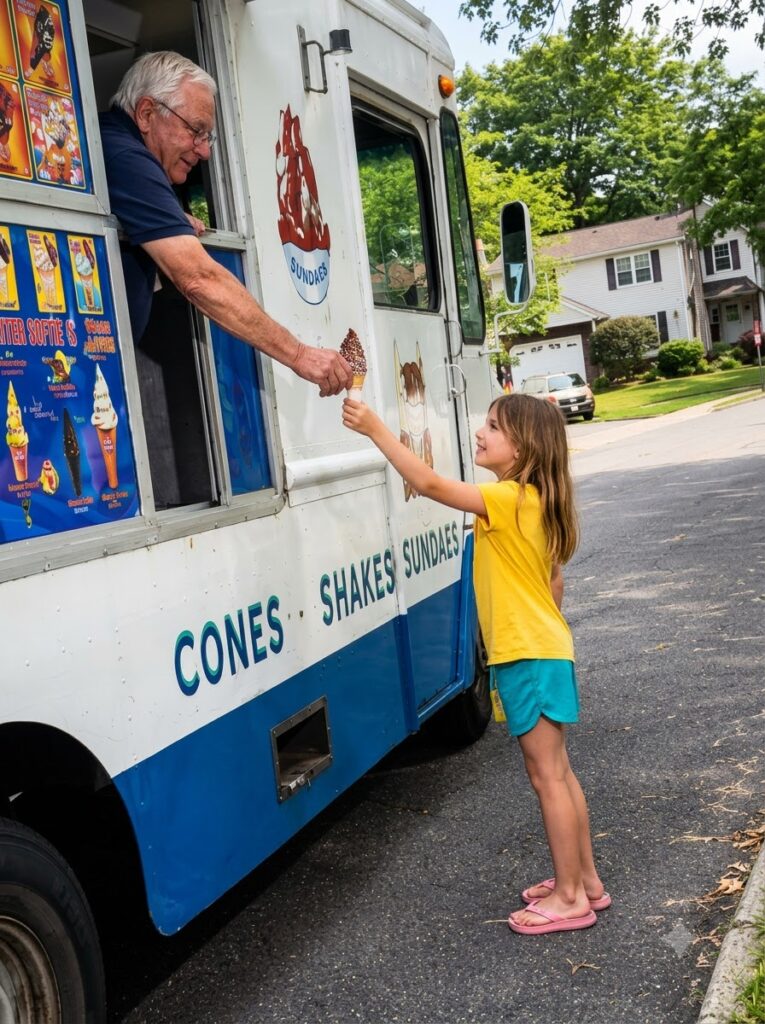 MY DAUGHTER KEPT GETTING FREE ICE CREAM FROM ONE TRUCK – THEN THE DRIVER GAVE HER A NOTE AND SAID, ‘MAKE SURE YOUR MOM READS THIS’