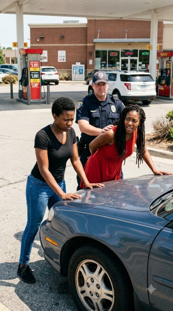 One Officer Pins Two Black Sisters to His Cruiser Then Something Starts Blinking