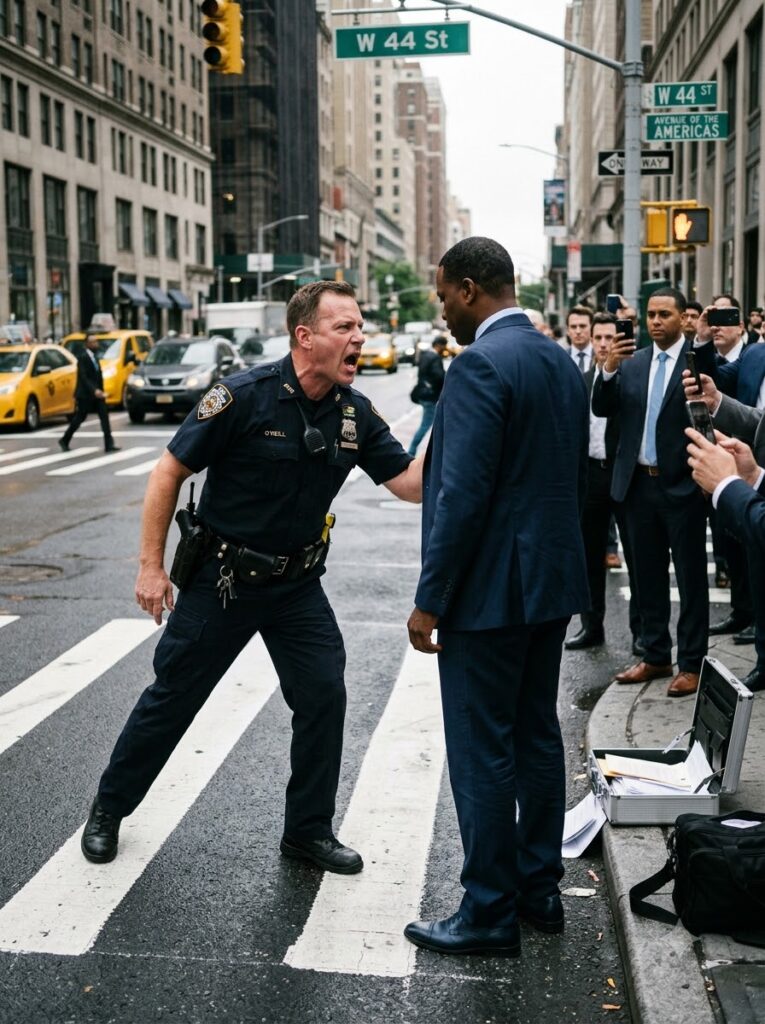 A White Officer Slapped a Black Man in Front of Everyone — Then the Man Calmly Reached Into His Jacket