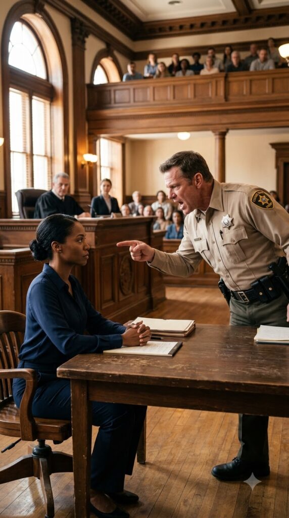 COP SLAPPED A WOMAN ON THE WITNESS STAND — THE NEXT MORNING, SHE OPENED HER LEATHER PORTFOLIO