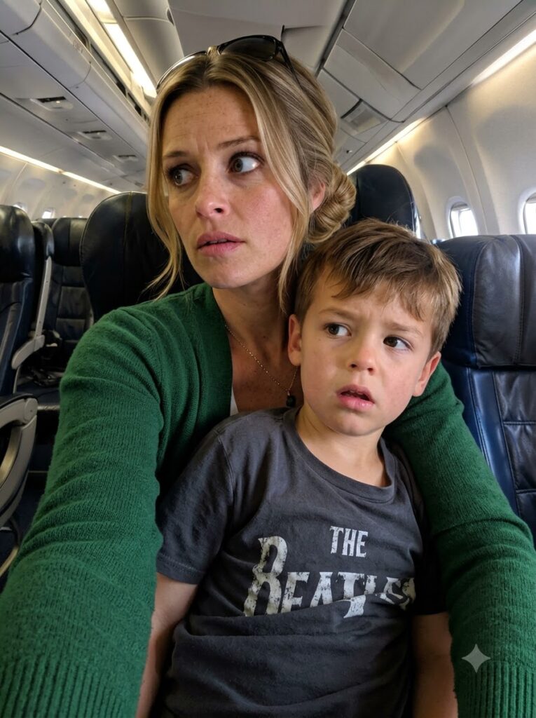 MY SON AND I SECRETLY BOARDED MY PILOT HUSBAND’S FLIGHT TO SURPRISE HIM — THEN HIS ANNOUNCEMENT OVER THE SPEAKERS WIPED THE SMILES OFF BOTH OUR FACES