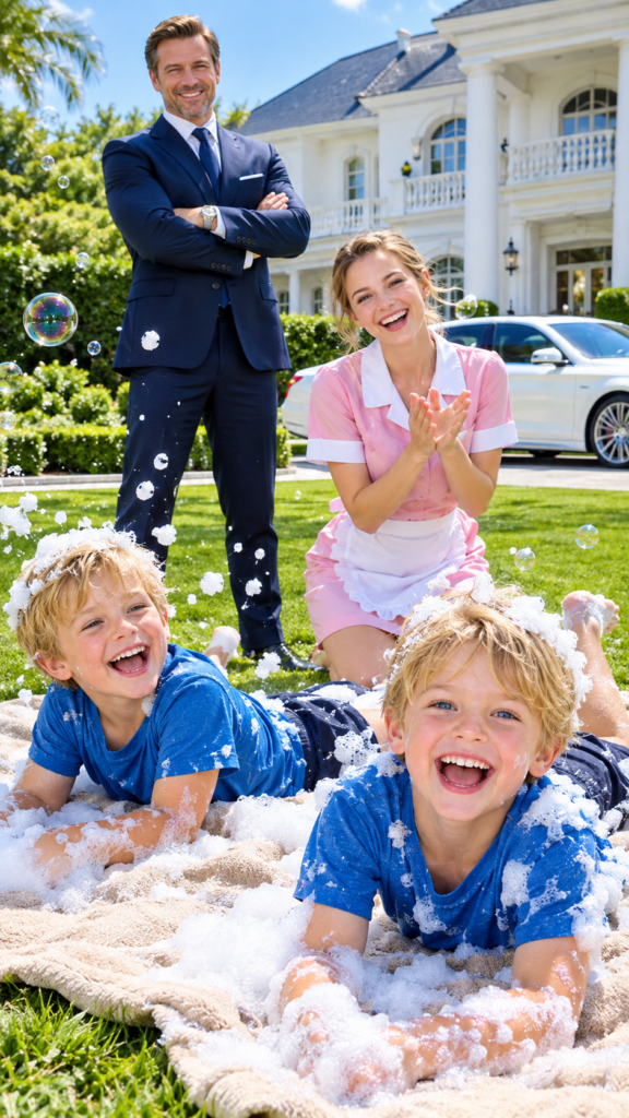 The millionaire arrives furious at his mansion and freezes upon seeing what the nanny did to his children
