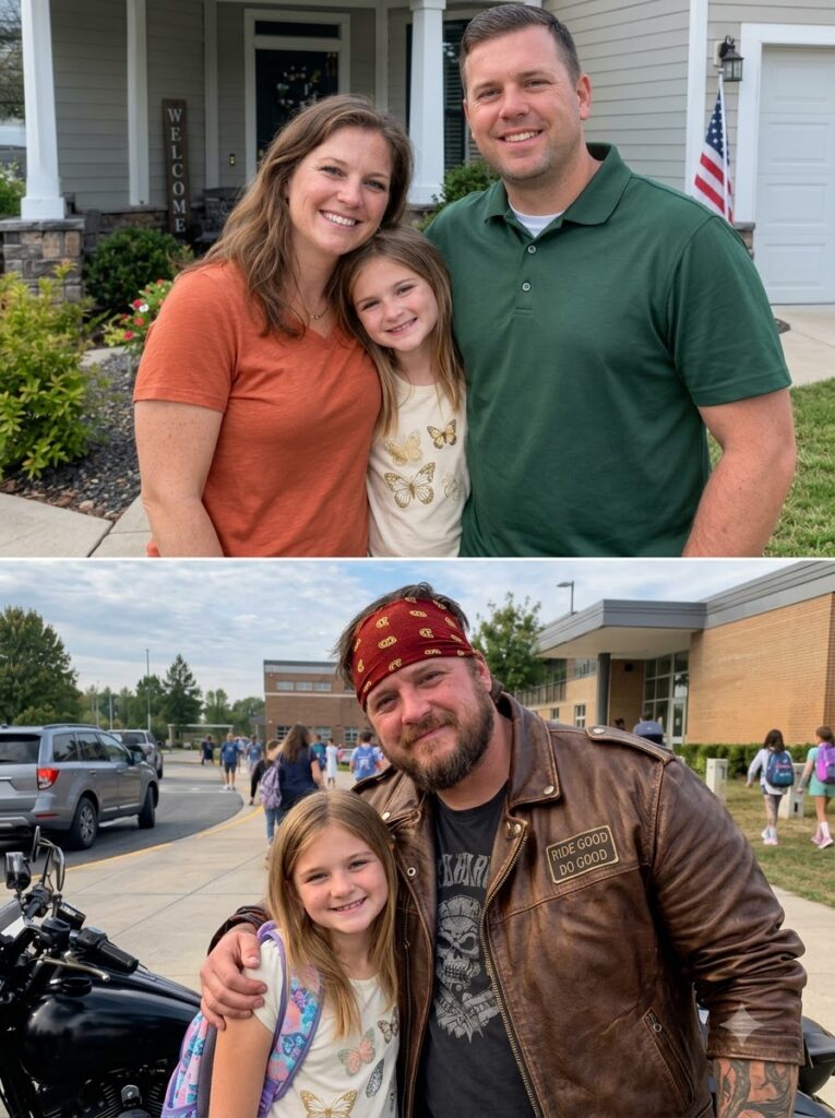 My Husband Hated Our Biker Neighbor Walking Our Daughter Home—Then Her Teacher Called Me Urgently, And I Found Travis Waiting In The Principal’s Office With Someone Else