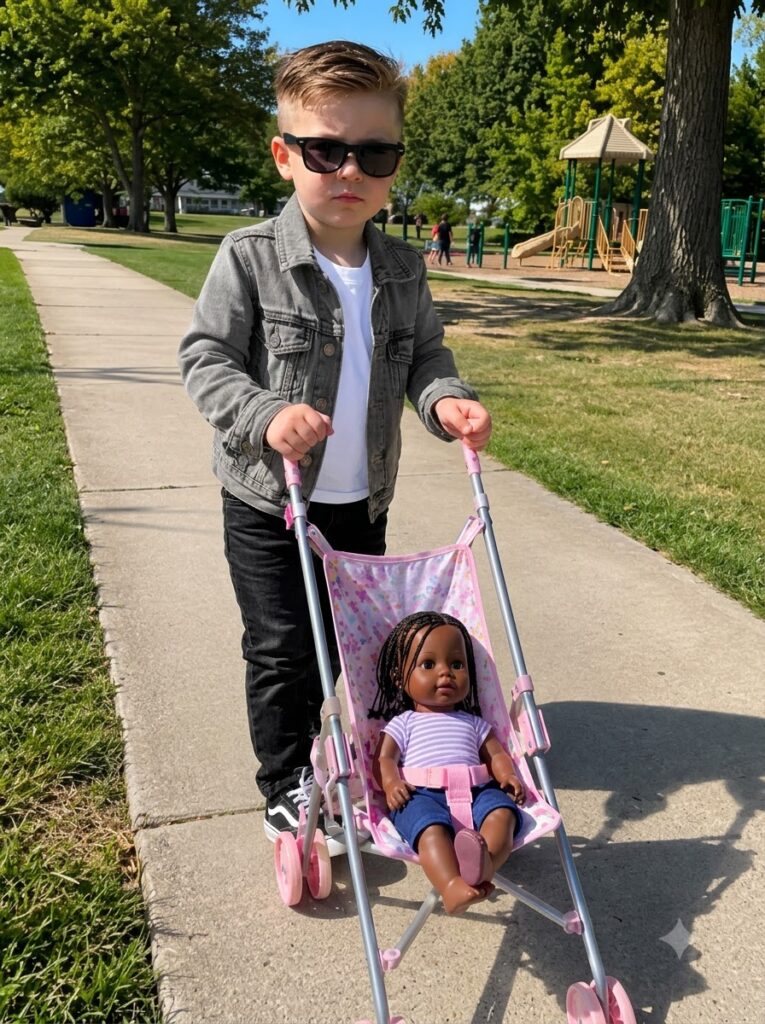 MY 6-YEAR-OLD SON’S FRIENDS STARTED LAUGHING AT HIM WHEN THEY SAW HIM PUSHING A TOY BABY IN A STROLLER – BUT HIS RESPONSE LEFT ME SPEECHLESS