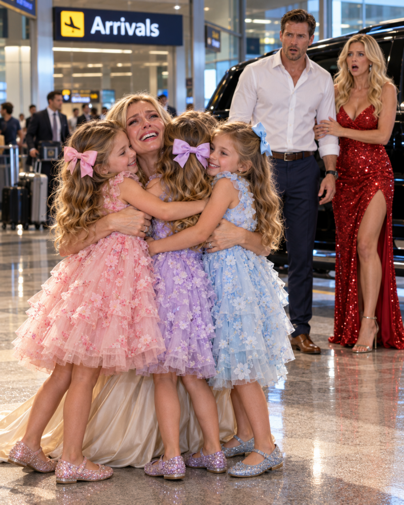 My Billionaire Ex-Husband Tried To Shame Me On A Flight, But Three Little Girls Arrived In A Bentley And Ran Toward Me, Calling Me Mom.