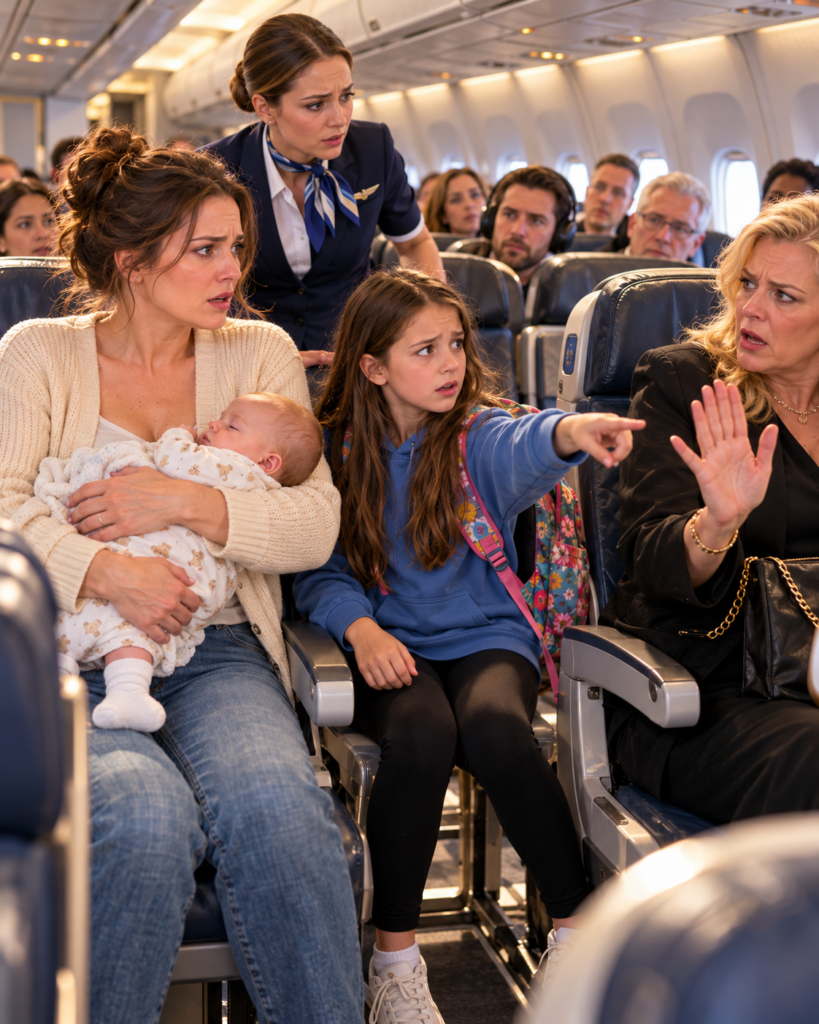 A STRANGER STOLE THE AIRPLANE SEAT I HAD PAID EXTRA TO RESERVE. THEN, JUST MINUTES AFTER TAKEOFF, MY TEN-YEAR-OLD DAUGHTER SAID SOMETHING THAT MADE THE ENTIRE CABIN GO SILENT.