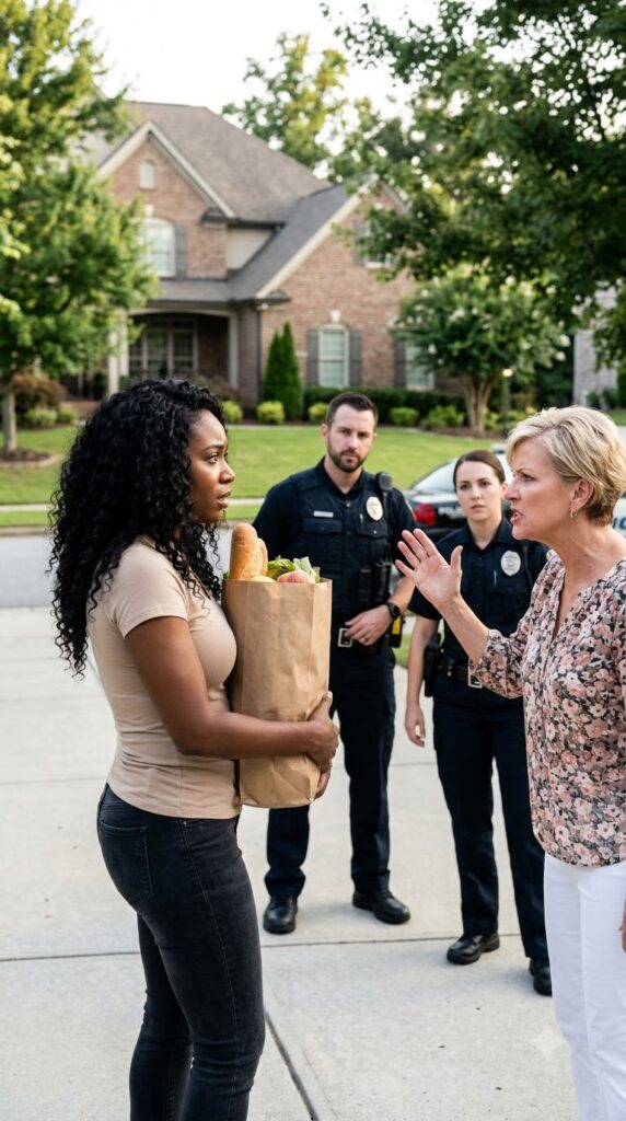 KAREN GRABBED A BLACK WOMAN BY THE HAIR OUTSIDE HER OWN HOME — THEN THE FRONT DOOR SUDDENLY OPENED