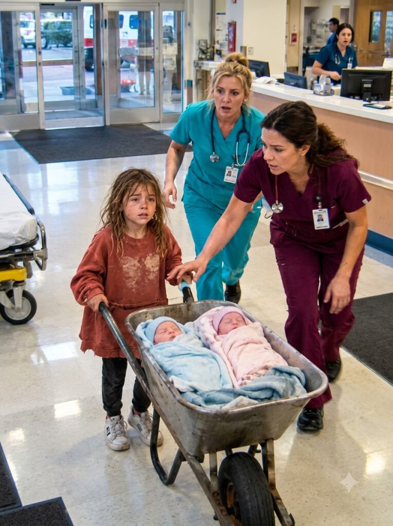 A 6-Year-Old Girl Pushed A Wheelbarrow For Miles To Save Her Newborn Twins After Her Mommy Slept For Three Days—What Happened Next Shocked Everyone