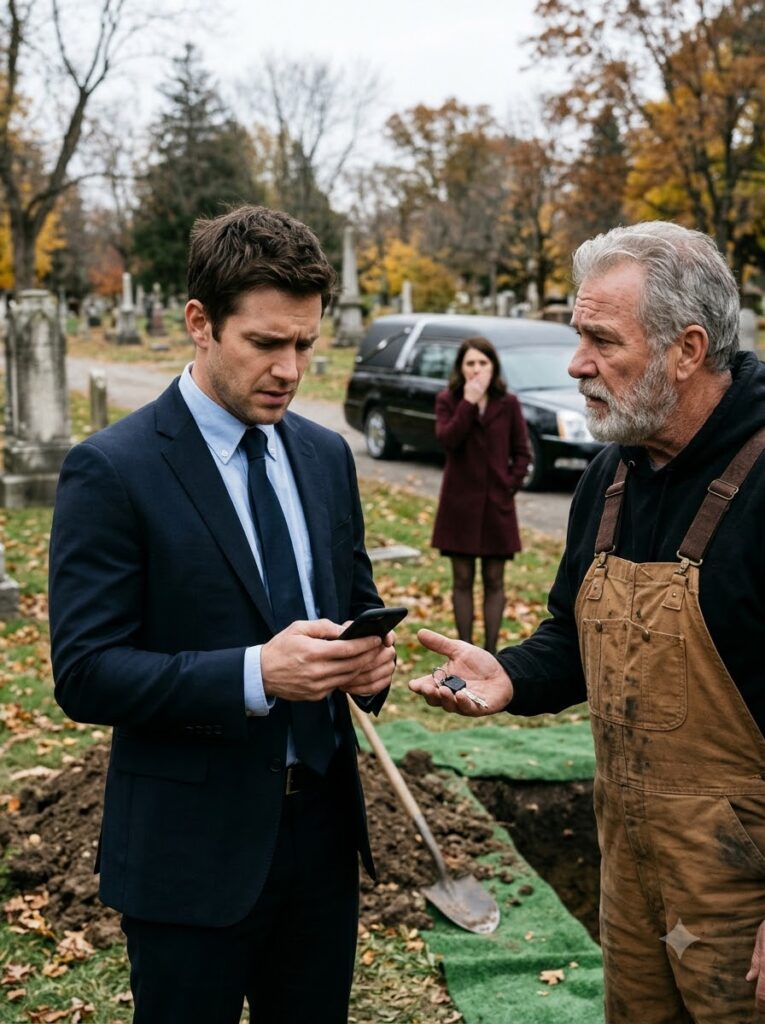 At My Father’s Graveside, The Gravedigger Revealed A Secret About An Empty Coffin And Handed Me A Brass Key That Changed Everything
